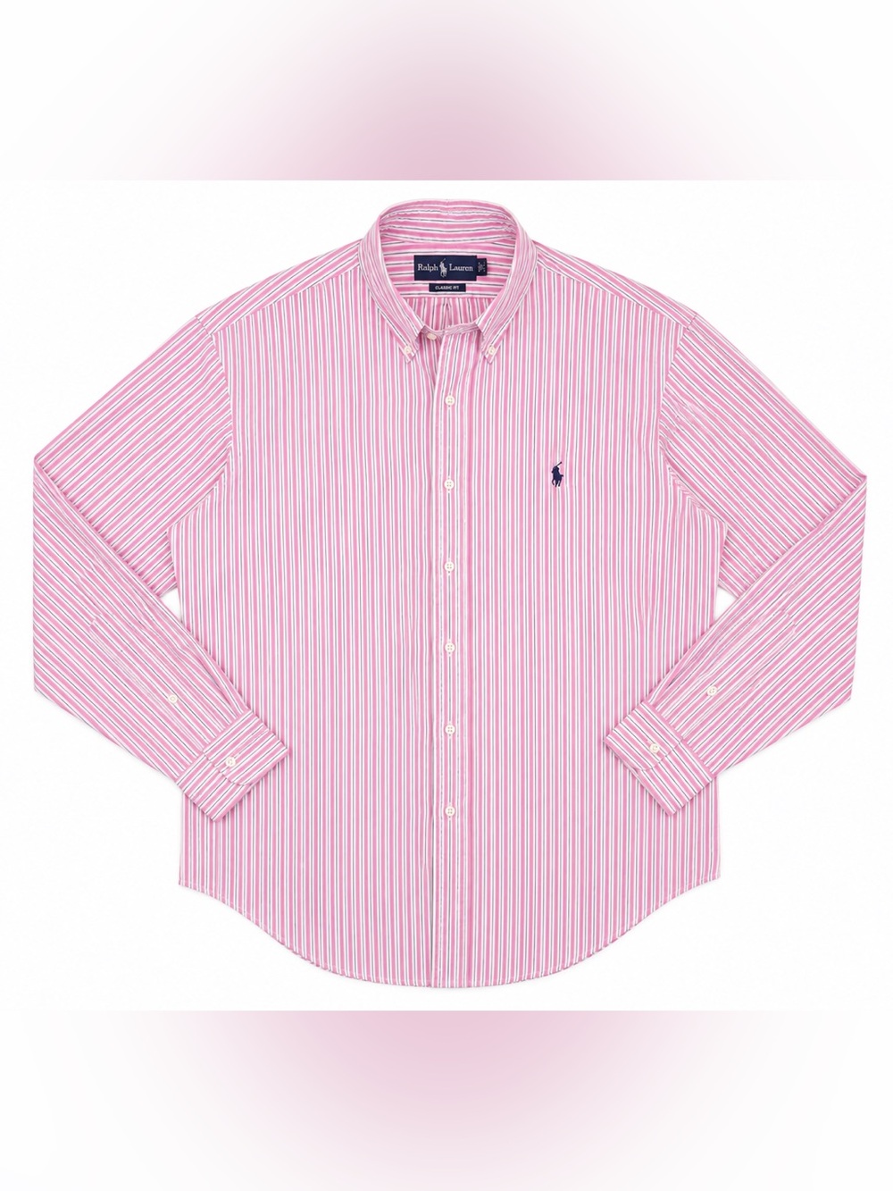 Polo Ralph Lauren Classic Fit Pink Striped Button Down Shirt Men’s 17 36/37 XL T